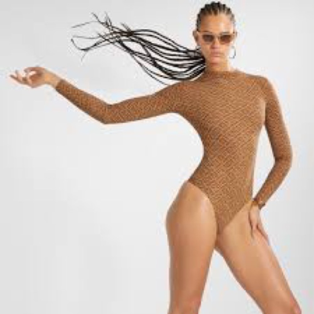 FENDI X SKIMS BODYSUIT SIZE M WITH TAGS AND BOX